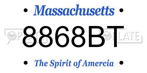 8868BT Massachusetts License Plate