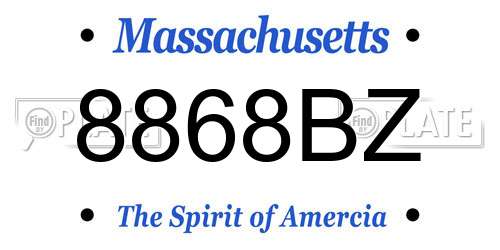 8868BZ Massachusetts License Plate