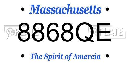 8868QE Massachusetts License Plate