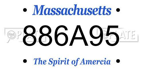 886A95 Massachusetts License Plate