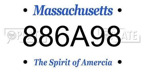 886A98 Massachusetts License Plate