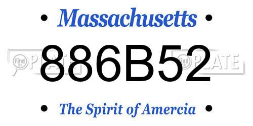 886B52 Massachusetts License Plate