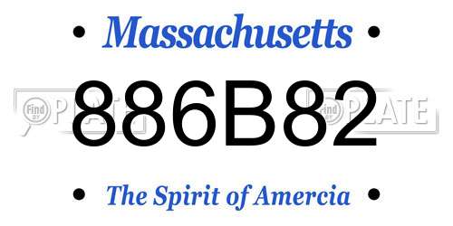 886B82 Massachusetts License Plate