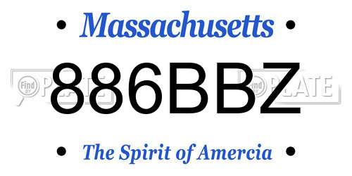 886BBZ Massachusetts License Plate