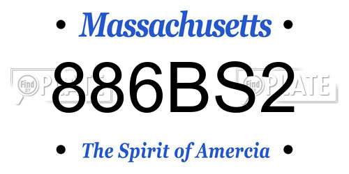 886BS2 Massachusetts License Plate