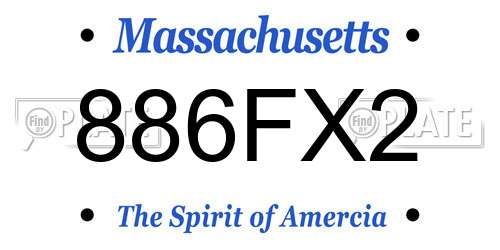 886FX2 Massachusetts License Plate