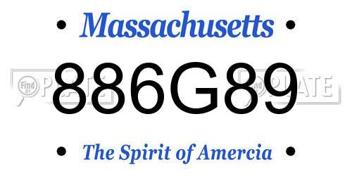 886G89 Massachusetts License Plate