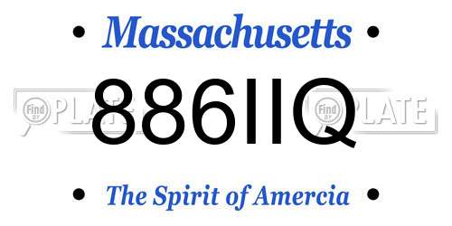 886IIQ Massachusetts License Plate