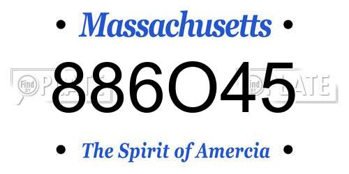 886O45 Massachusetts License Plate
