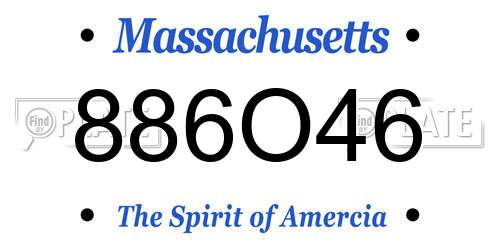 886O46 Massachusetts License Plate