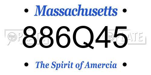 886Q45 Massachusetts License Plate