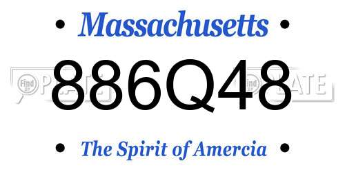 886Q48 Massachusetts License Plate