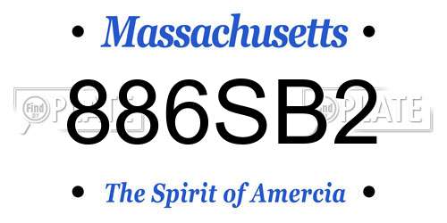 886SB2 Massachusetts License Plate