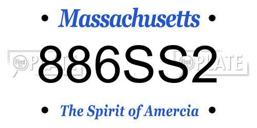 886SS2 Massachusetts License Plate