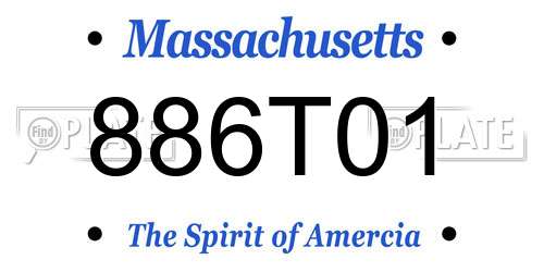 886T01 Massachusetts License Plate