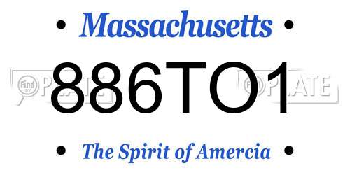 886TO1 Massachusetts License Plate
