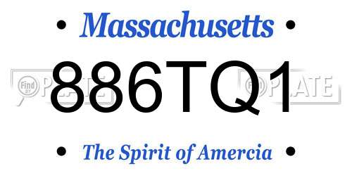 886TQ1 Massachusetts License Plate