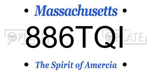 886TQI Massachusetts License Plate