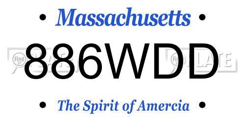 886WDD Massachusetts License Plate