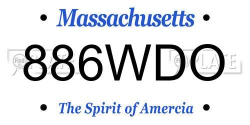 886WDO Massachusetts License Plate