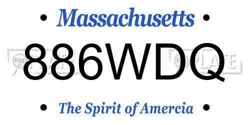 886WDQ Massachusetts License Plate