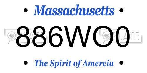 886WO0 Massachusetts License Plate