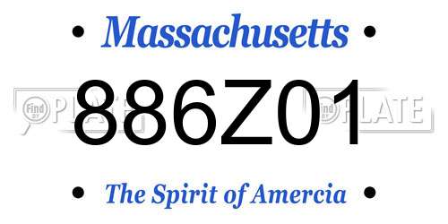886Z01 Massachusetts License Plate