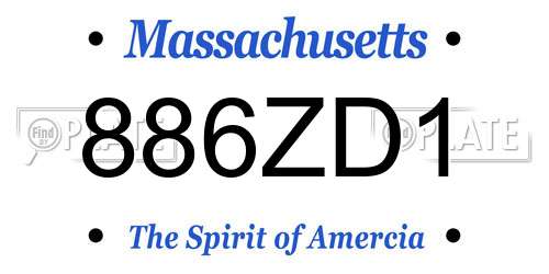 886ZD1 Massachusetts License Plate