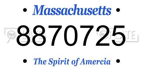 8870725 Massachusetts License Plate