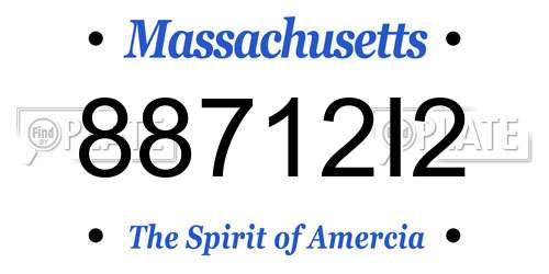 88712I2 Massachusetts License Plate