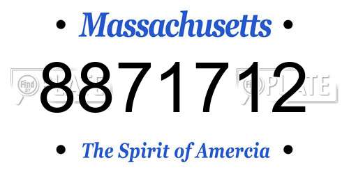 8871712 Massachusetts License Plate