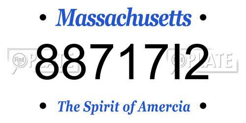 88717I2 Massachusetts License Plate