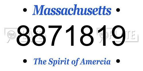 8871819 Massachusetts License Plate