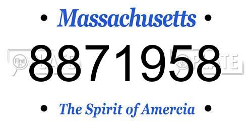 8871958 Massachusetts License Plate