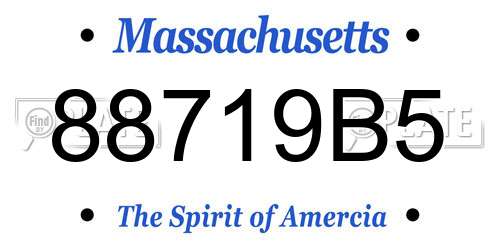 88719B5 Massachusetts License Plate