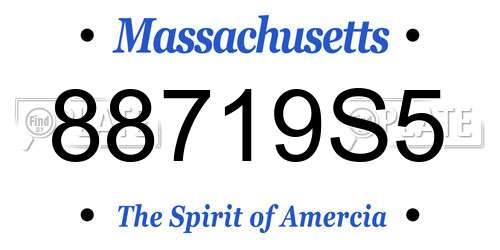 88719S5 Massachusetts License Plate