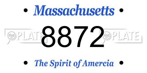 8872 Massachusetts License Plate