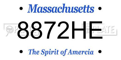 8872HE Massachusetts License Plate