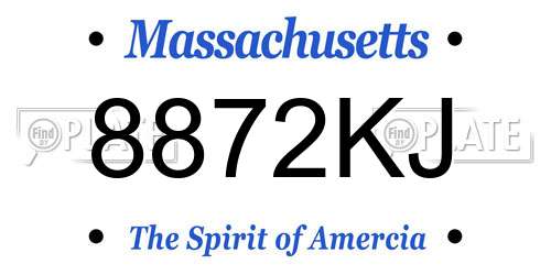 8872KJ Massachusetts License Plate
