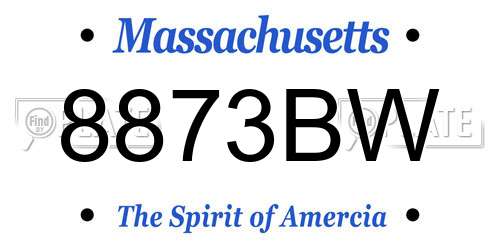 8873BW Massachusetts License Plate