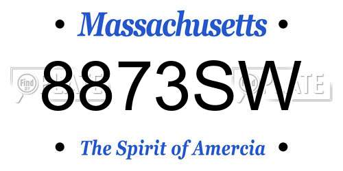 8873SW Massachusetts License Plate