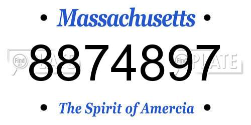 8874897 Massachusetts License Plate