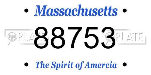 88753 Massachusetts License Plate
