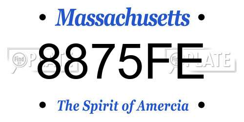8875FE Massachusetts License Plate