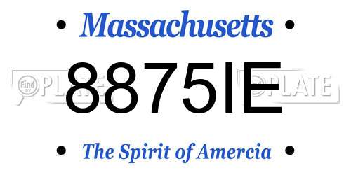 8875IE Massachusetts License Plate