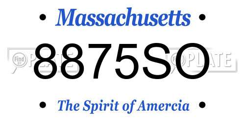 8875SO Massachusetts License Plate