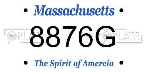8876G Massachusetts License Plate