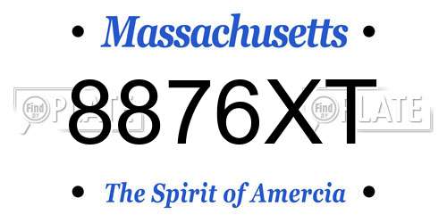 8876XT Massachusetts License Plate