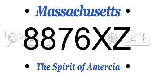 8876XZ Massachusetts License Plate