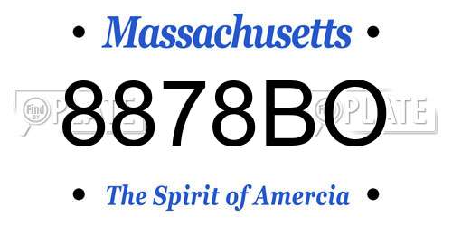 8878BO Massachusetts License Plate